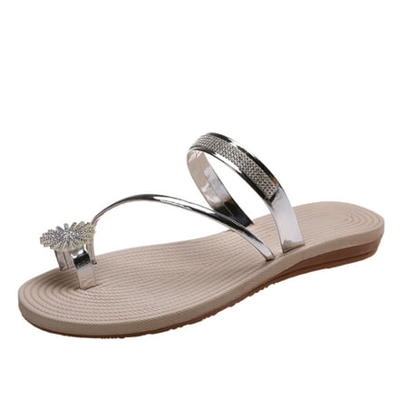 

Superior Quality Women Flat Sandals Perfect Design For Wife Silver 38