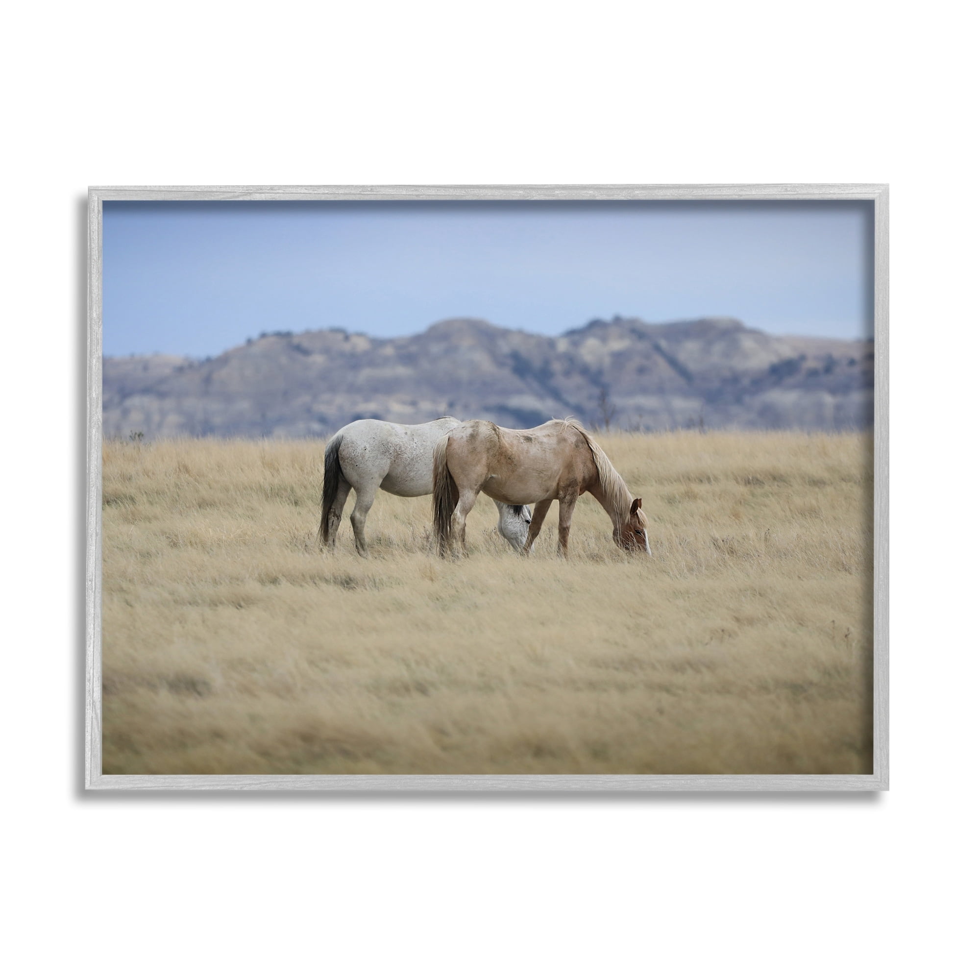 Stupell Industries Wild Horses Grazing Tall Grass Mountain Countryside Landscape, 30 x 24, Design by Daniel Sproul