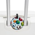 thumbnail image 3 of Football Set of 2pcs PU Leather Round Suitcase Tags with Privacy Cover and Name ID Tag - Ideal for Travel Luggage, Handbags, Backpacks, School Bags, 3 of 6
