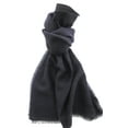 thumbnail image 3 of Lanvin Soft Luxurious 100% Wool Navy Fringe Scarf for Mens, 3 of 3