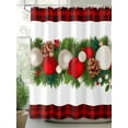 thumbnail image 2 of Christmas Balls Shower Curtain Set ，Waterproof Fabric Shower Curtains Red Yellowwood Red Black Plaid Shower Curtains for Bathroom,Bathroom Decor 54x"78", 2 of 6