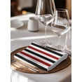 thumbnail image 6 of Red Black Stripe Cloth Napkins Set of 8 Reusable Dinner Napkins, Geometric White Vertical Striped Cocktail Napkin Washable Table Napkins for Wedding/Holiday Party/Baby Shower 20"x20", 6 of 7