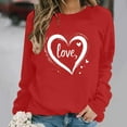 thumbnail image 2 of WTXUE Valentine Pullover Sweatshirt Love Heart Printed Sweatshirts Graphic Tunic Sweatshirts Trendy Sweatshirts Pull Over Sweatshirt Long Sleeve Sweatshirt Fall Sweatshirts Hot Pink L, 2 of 5
