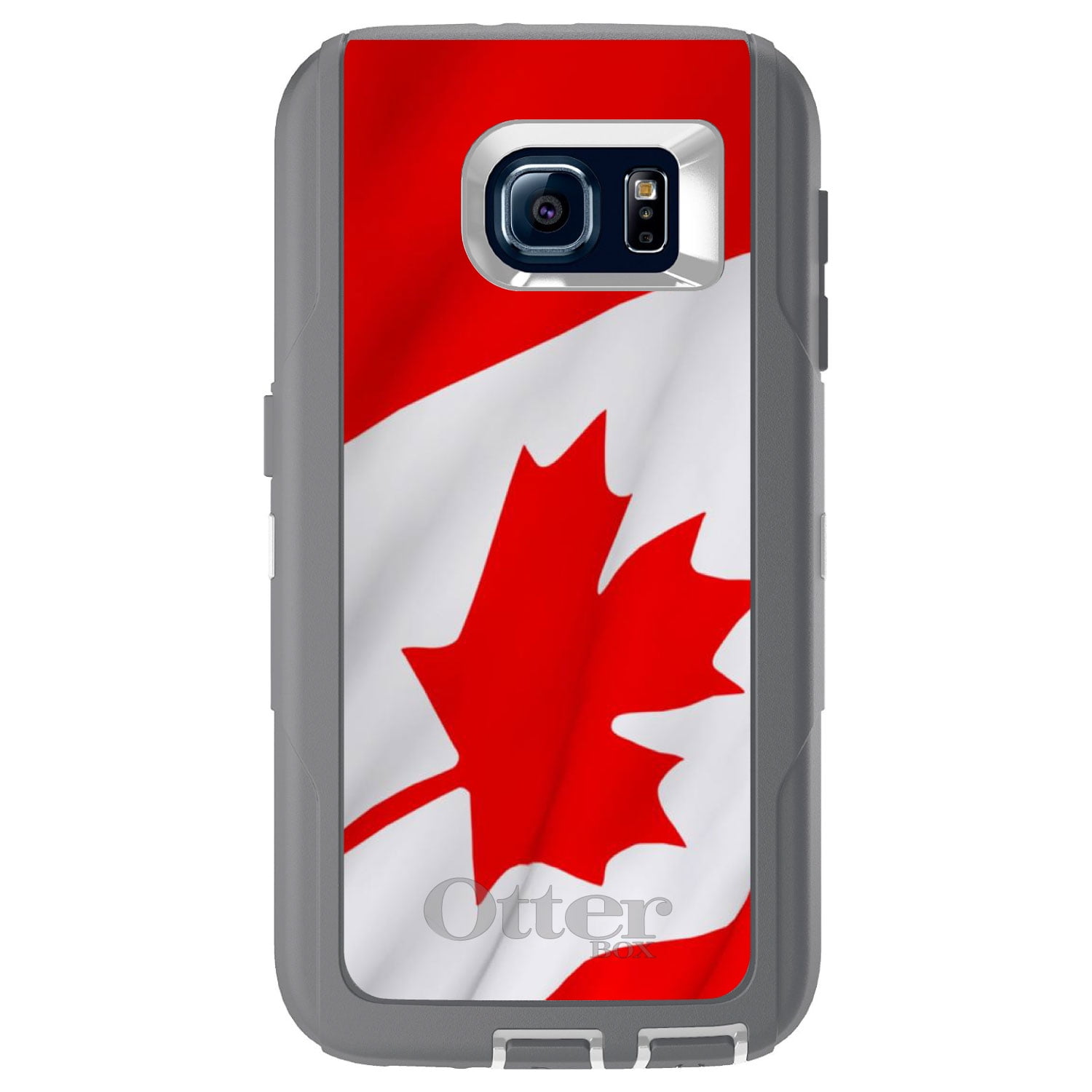 DistinctInk Custom Grey OtterBox Defender Series Case for Samsung Galaxy S6 Red...