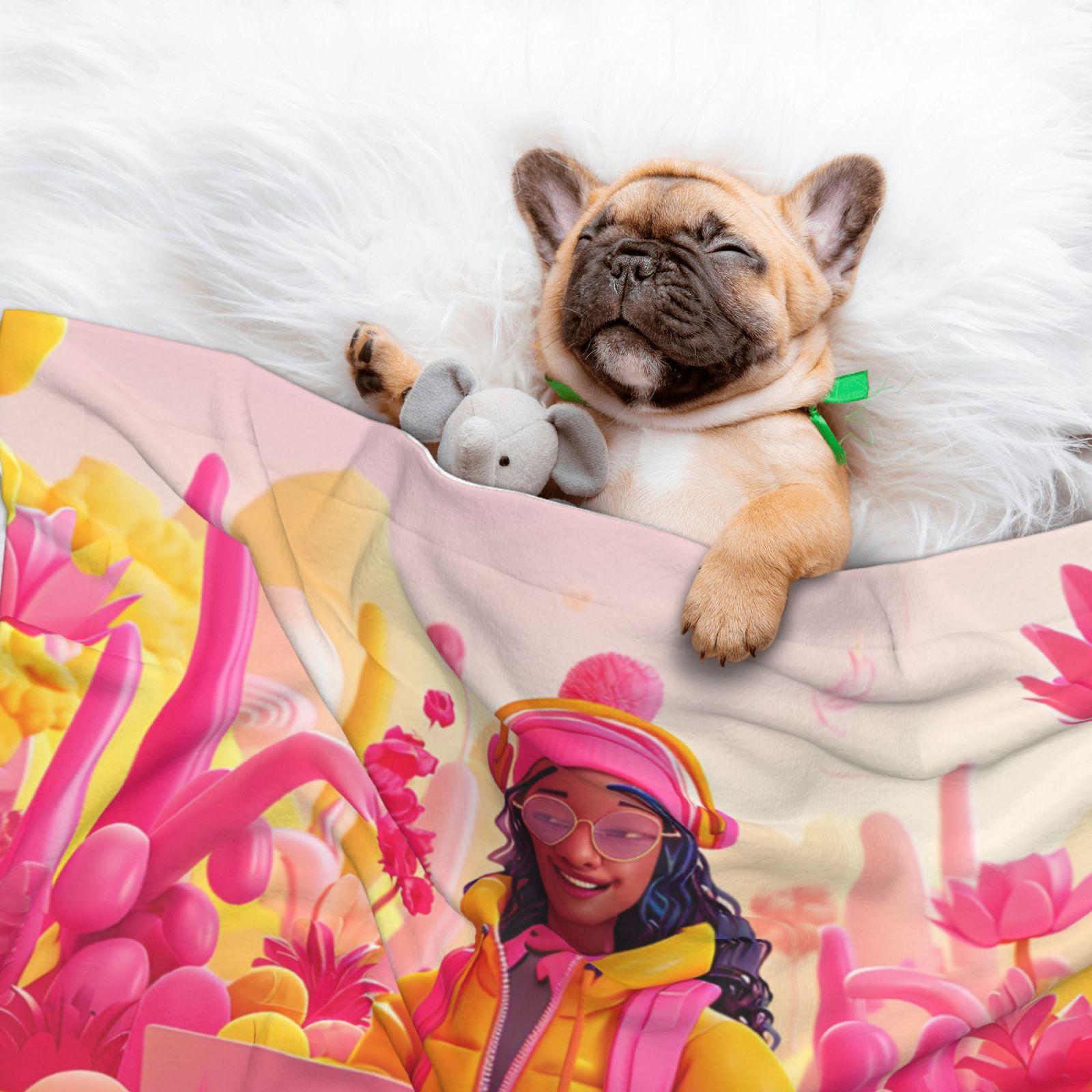 Naloa Digital Nomad Pink Landscape Dog Blanket, 3 Sizes Cat Blanket for Indoor Cats Large Medium Small Dog Gifts-Small