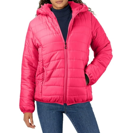MIASHUI Women s Autumn Winter Short Parka Slim Fit Solid Color Lightweight Down Cotton Coat Casual Warm Hot Pink XL