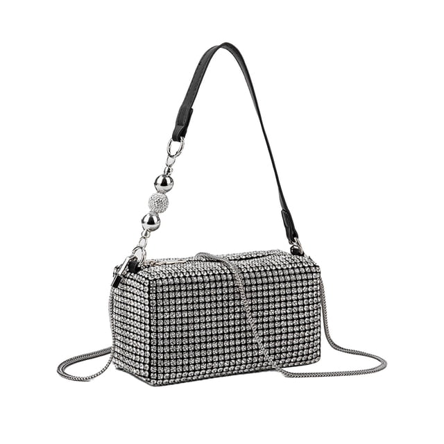 Bolso de noche de cristal brillante para mujer, bolso cruzado brillante, cartera para Club de baile de boda