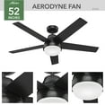 thumbnail image 5 of Hunter 52 inch Indoor Ceiling Fan with LED Light and Remote Control - Black Modern Smart Ceiling Fan, Standard Mount, 5 Blades, For Bedroom, Living Room, or Kitchen, Quiet- Aerodyne 51314, Matte Blac, 5 of 19