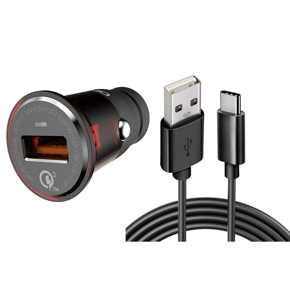 18W Fast Car Charger for Boost Mobile Celero 5G Plus (2024) - 6ft USB-C Cable Long Power Wire TYPE-C Cord Power Adapter Quick Charge DC Socket