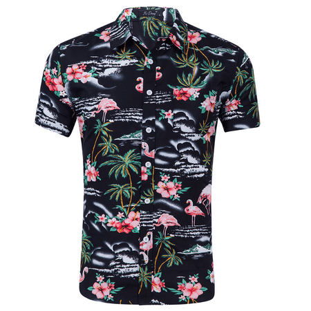 ITFABS Men's Beach Shirt, Casual Fancy Short-sleeved Seaside Top for ...