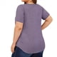 thumbnail image 3 of Tops de Talla Grande para Mujer, Corta, Cuello Cuadrado, Túnica Holgada de Verano para Leggings. Púrpura 5XL, 3 of 7