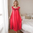 thumbnail image 3 of HomeGardon Nightgowns for Women,Summer Dresses Women Lace Homewear Ice Silk Sleeveless Nightdress Nightdress, 3 of 8