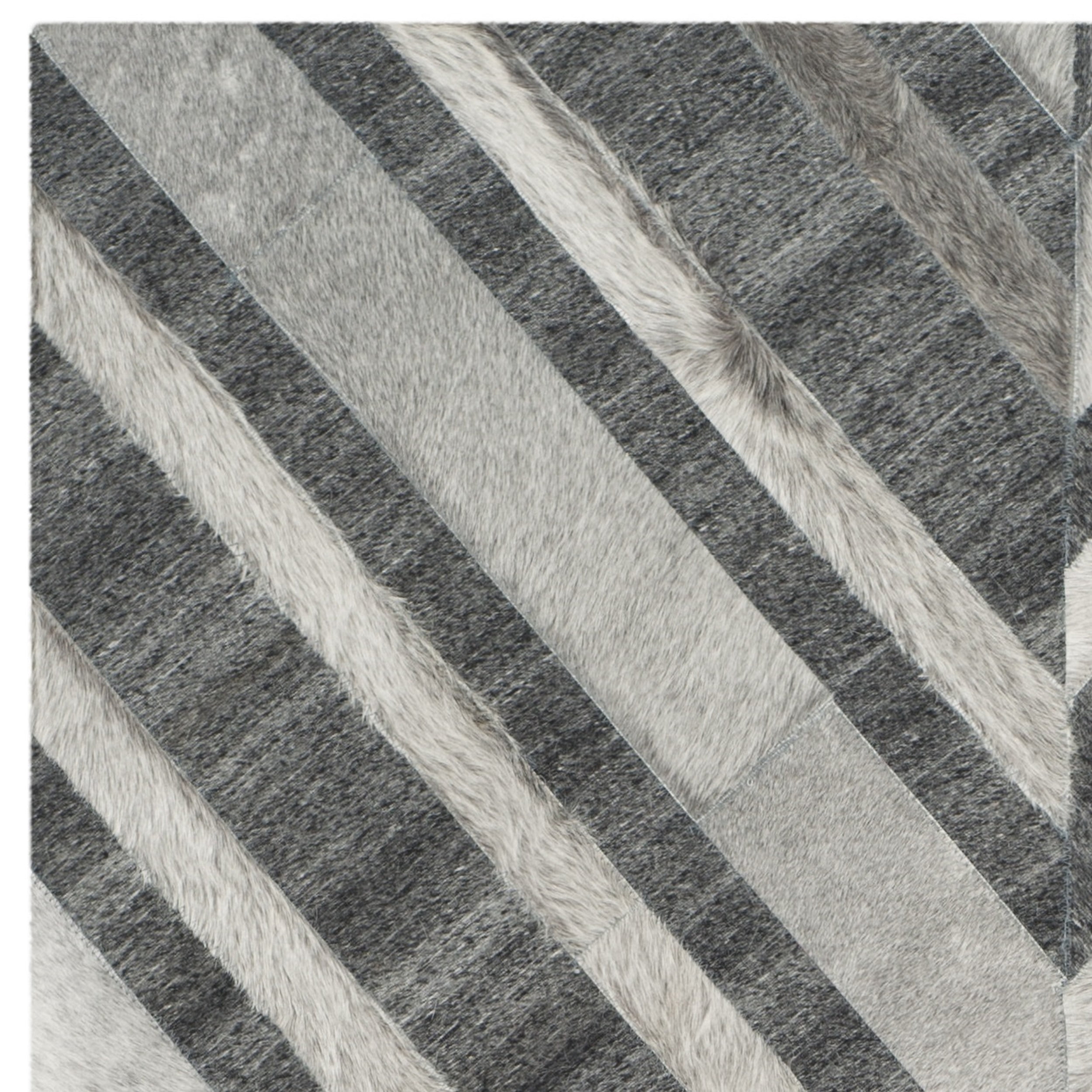 SAFAVIEH Studio Leather Byrne Geometric Area Rug, Ivory/Dark Grey, 3' x 5'