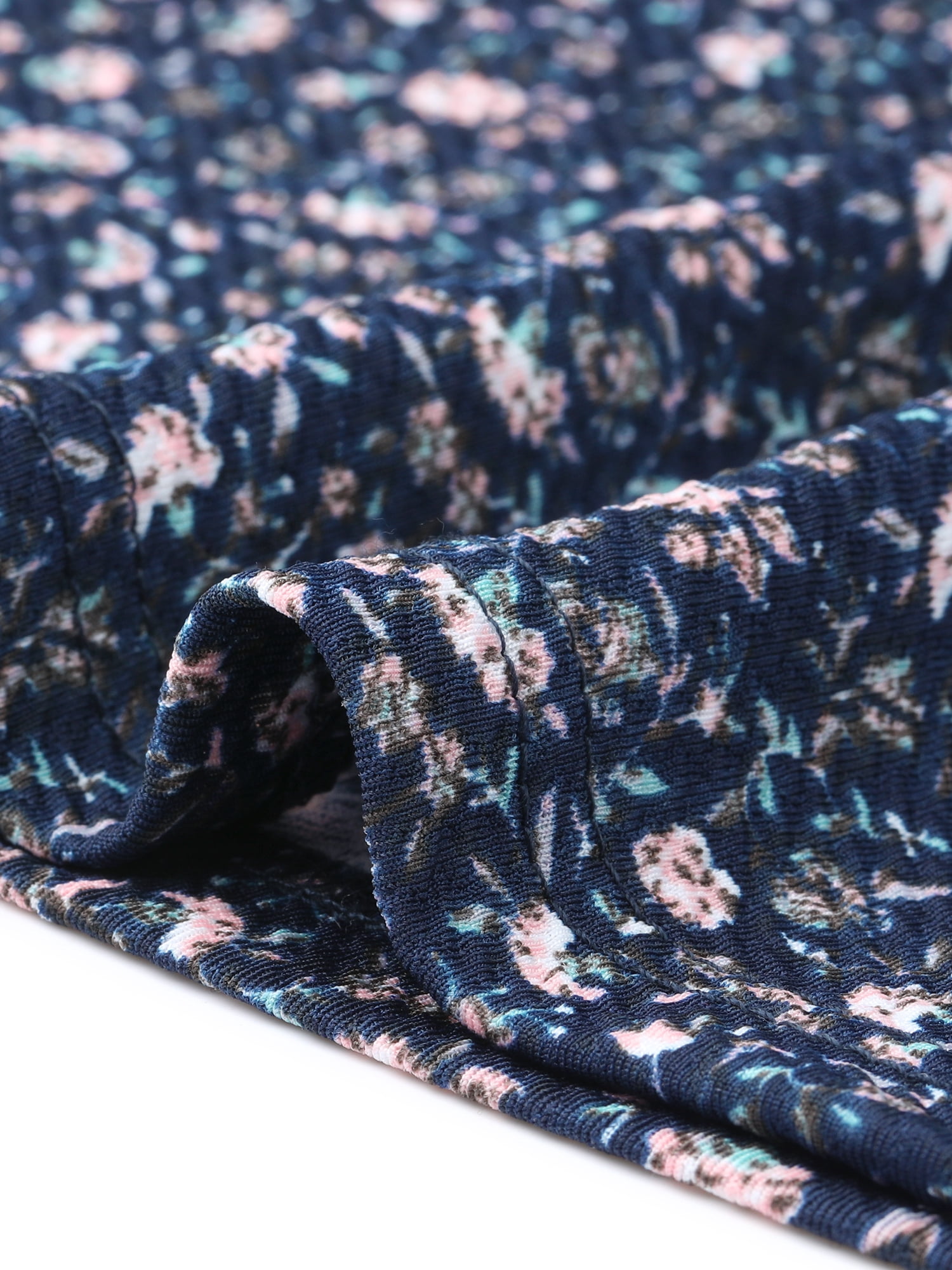 DARING DIVA Women's Halter Sleeveless A-line Maxi Floral Print Casual Sundress M Navy