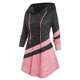 thumbnail image 2 of Camiseta Capucha de Talla Grande de Color Bloque Rosegal  Mangas largas de talla grande, 2 of 5