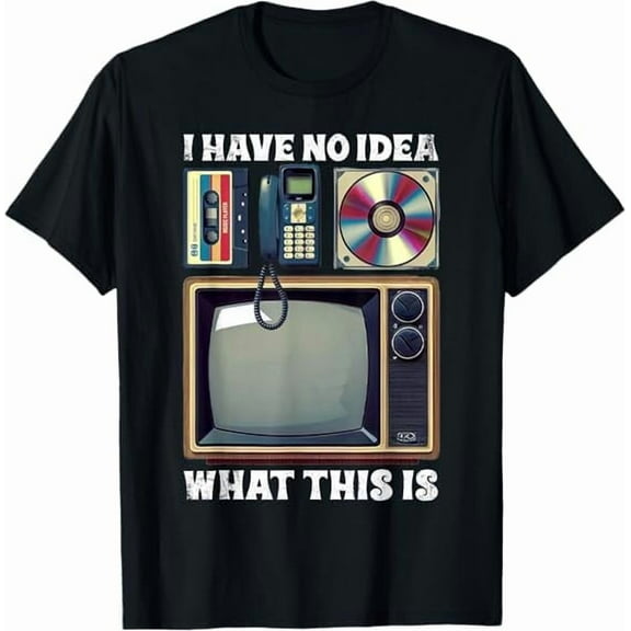 Vintage I Have No Idea What This is Men Women 70s 80s 90s Theme Outfit T-Shirt Fashion Party Shirt Unisex Pure Cotton Tee