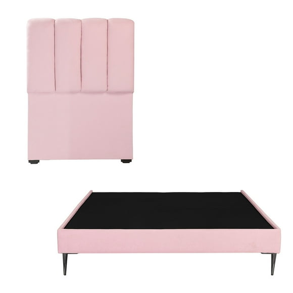 Recámara Individual Kami Pink con Cabecera + Base Cama Slim