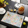 thumbnail image 4 of Multicolor Paisley Pattern Summer Placemats Table Placemats Set Of 4-Linen Kitchen Washable Placemats Table Mats 11.8"x17.7" Non-Slip Heat Resistant, 4 of 6