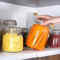 thumbnail image 2 of 48oz Food Storage Canister Glass Jars with Clamp Airtight Lids and Silicone Gaskets for Multi-Purpose Kitchen Containers - Clear Square (2 Pack), 2 of 7