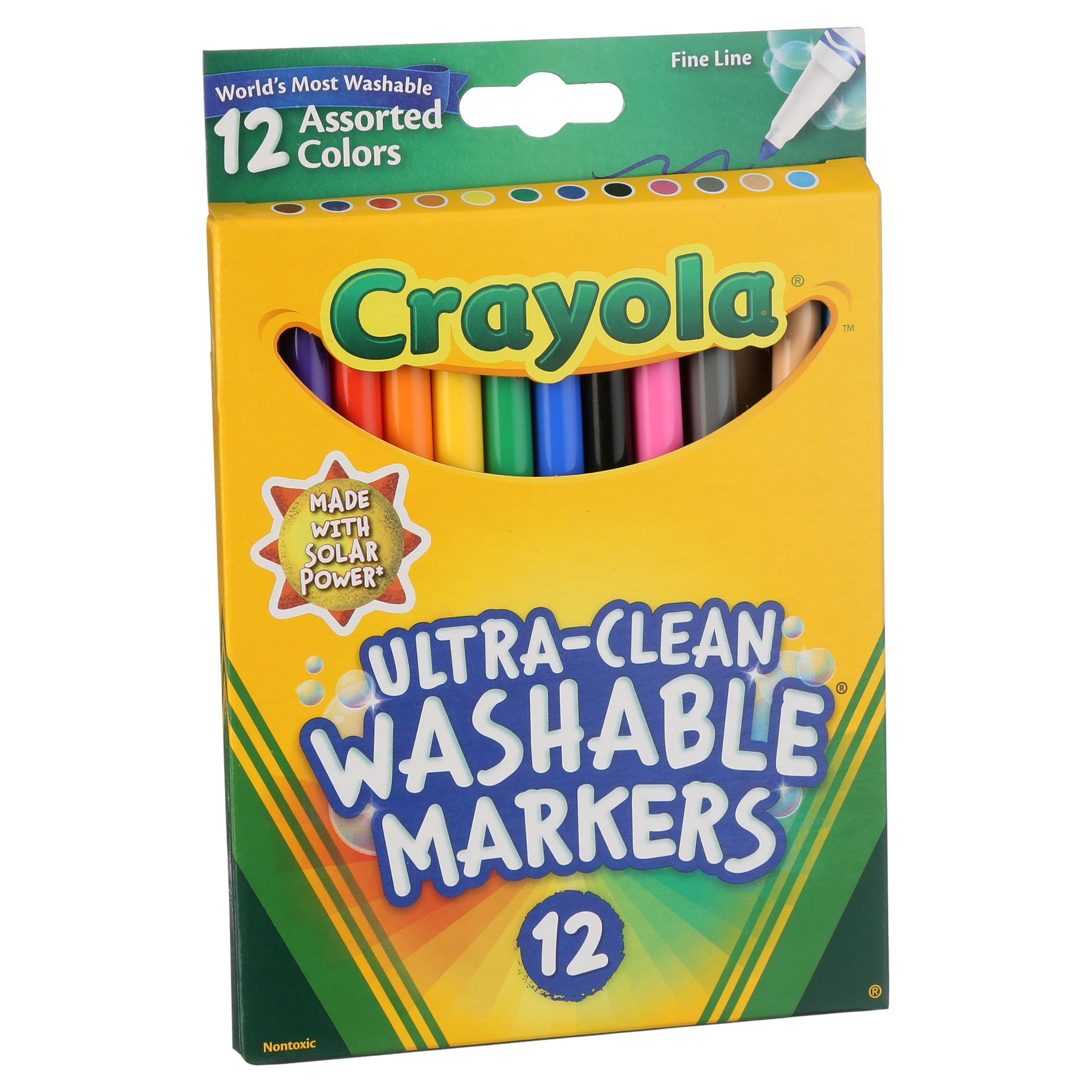 Washable Markers,16 Different Colors and Bonus 12 Caps - Set of 304