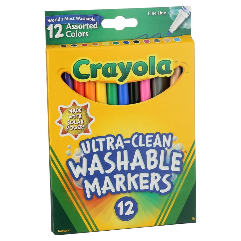  Crayola Fine Line Markers, Washable Markers, 12 Count : Toys &  Games