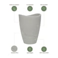 thumbnail image 4 of Ecobo 12.6 inches Eco-Friendly Round Pot Planter Onda Indoor/Outdoor use, Durable, Versatile & Lightweight, Designed by Brazilian Artisans, Contemporary All-Weather Design –White, 4 of 4