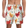 thumbnail image 3 of Uemuo Flower Chicken Pattern Mens Swim Trunks Quick Dry Board Shorts with Mesh Lining, Stretch Beach Shorts Quick Dry No-Chafing Board Shorts-XX-Large, 3 of 9