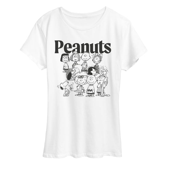 Peanuts - Group Outline - Women's Short Sleeve Graphic T-Shirt