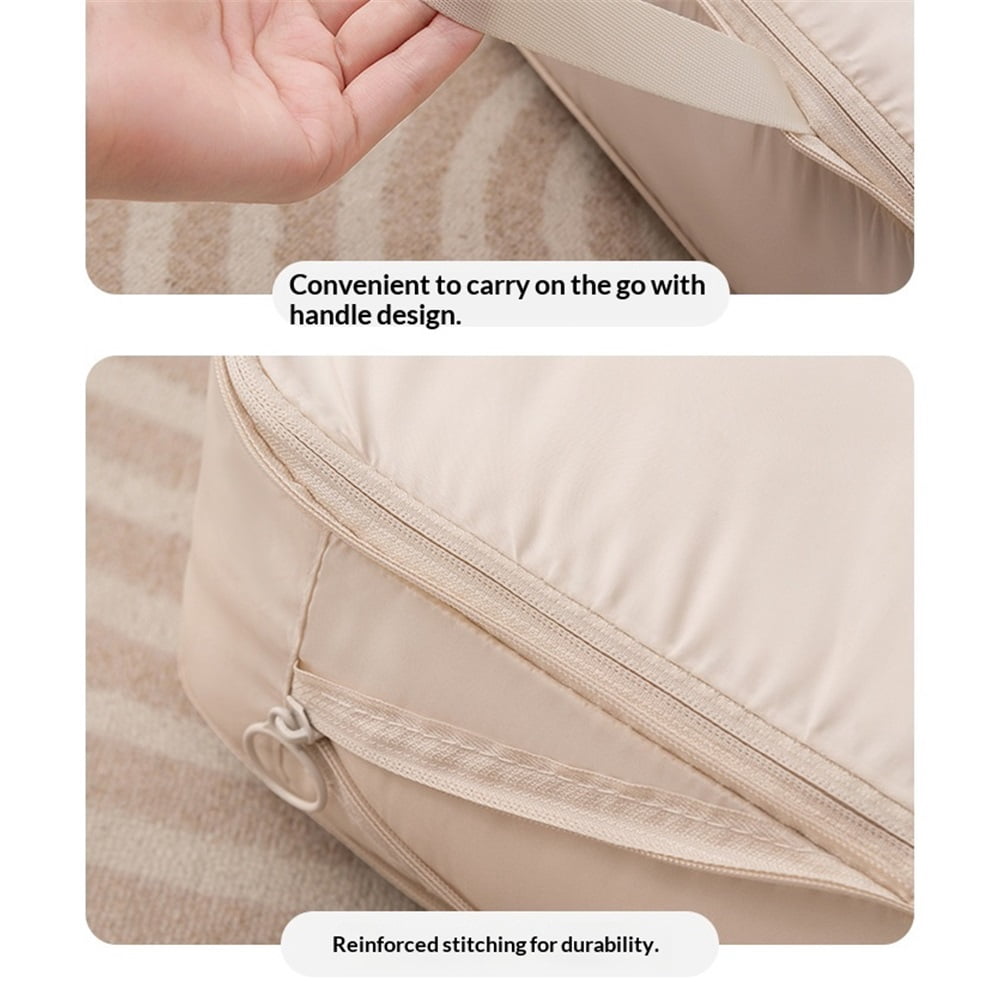 Compression Travel Luggage Organizers 8 Set, Mesh Clothes Bags Luggage Travel Packing Cubes for Carry-on Luggage, Suitcase and Backpacking Accessories (Beige,only bags)