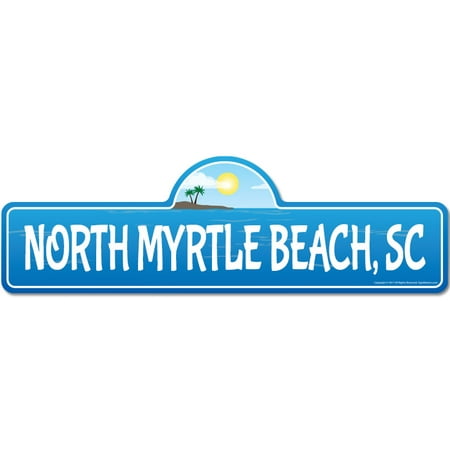 Myrtle Beach Sc To Orlando Fl North Myrtle, SC South Carolina Beach Street Sign | Indoor/Outdoor | Surfer, Ocean Lover, Décor For Beach House, Garages, Living Rooms, Bedroom | Signmission Personalized Gift ()