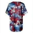 thumbnail image 4 of Hauts d'Été pour Femmes Grande Taille, T-Shirts à Col Rond Imprimés, Manches Courtes, Blouse Ample, T-Shirt à Col en V pour Femmes en Liquidation, 4 of 5