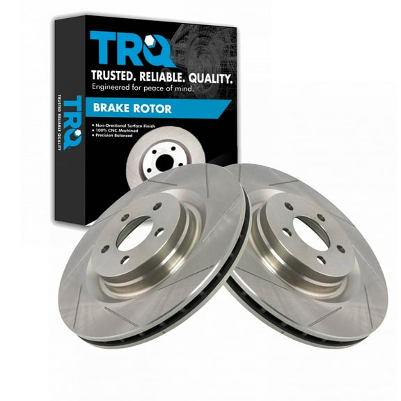 TRQ Front Brake Rotors Set Vented Fits Select 2009-2014 Chrysler 300 2008-2022 Dodge Challenger 2006-2022 Charger 2006-2008 Magnum