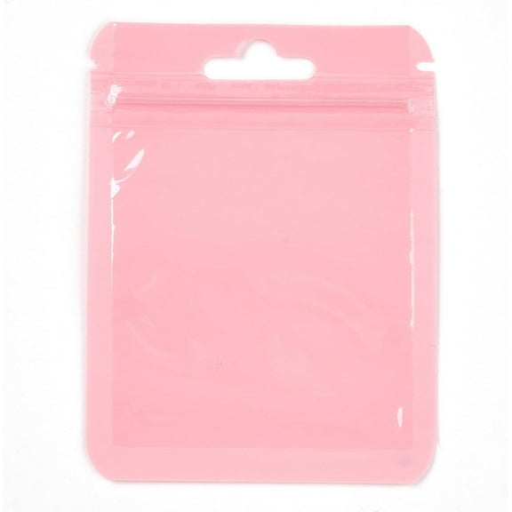 100 Pieces Resealable Smell Proof Bags 10x7.5x0.02cm Plastic Zip Lock Bags Flat Clear Zip lock Storage Bags Plastic Packaging Self Seal Bags for Party Favor Storage (Pearl Pink)