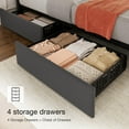 thumbnail image 3 of Kojooin Platform Bed Frame with 4 Storage Drawers and Adjustable Headboard, Linen Upholstered, Wooden Slats Support, No Box Spring Needed, Noise Free, Easy Assembly, 3 of 9