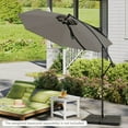 thumbnail image 4 of Costway  10 FT Patio Offset Umbrella w/8 Ribs Cross Base Tilt Grey, 4 of 10