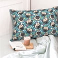 thumbnail image 4 of Fotbe PUG HEAD And Flower Funda de Almohada Decorativa Estilo Occidental, Lujo en Algodón, Fundas para Almohadas King, Cojín Estampado para Decoración del Hogar-14"x20", 4 of 6