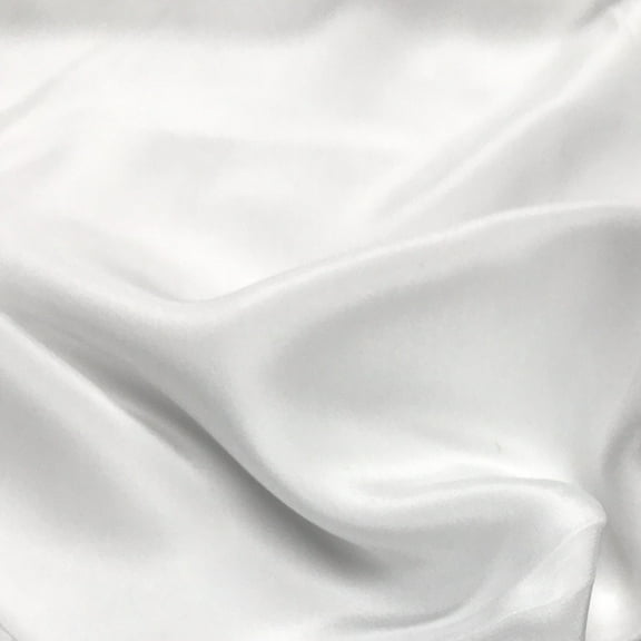 Silk Charmeuse Fabric 100% Silk Solid 44" wide 18 Momme Sold By the Yard Many Colors (White)