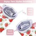 thumbnail image 5 of 40oz Cute Red Strawberry Stainless Steel Flip Straw Tumbler Spill Proof Travel Cup Double Wall Vacuum Insulated Coffee Mug with Top Handle, 5 of 6