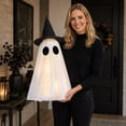 thumbnail image 5 of Outdoor Halloween Decorations, 24 Inch Black Bow Ghost Halloween Decor, Light Up White Standing Halloween Ghost Decoration, 1 Piece Cute Ghost Halloween Decor Piece, Versatile, 5 of 7