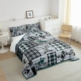 thumbnail image 4 of Erosebridal Western Bedding Twin Cowboy Horse Comforter Set Teen Boho Western Bull Cow Print Bedding Sets American Wild West Comforter Blue Farmhouse Buffalo Plaid Decor 1 Pillow Case, 4 of 6