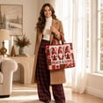 thumbnail image 6 of Women Large Capacity Christmas Handbag Gnome Floral Heart Pattern Quilted Tote Bag for Daily Shopping Weekend Trips and Travel, 6 of 6