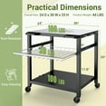 thumbnail image 3 of NUUK Heavy Duty Grill Cart 30"x24", Outdoor Pizza Oven Table with Stainless Steel Top, 3-Tier BBQ Prep Table with Sliding Drawer, Outdoor Kitchen Serving Cart for Grilling, Patio, 3 of 7