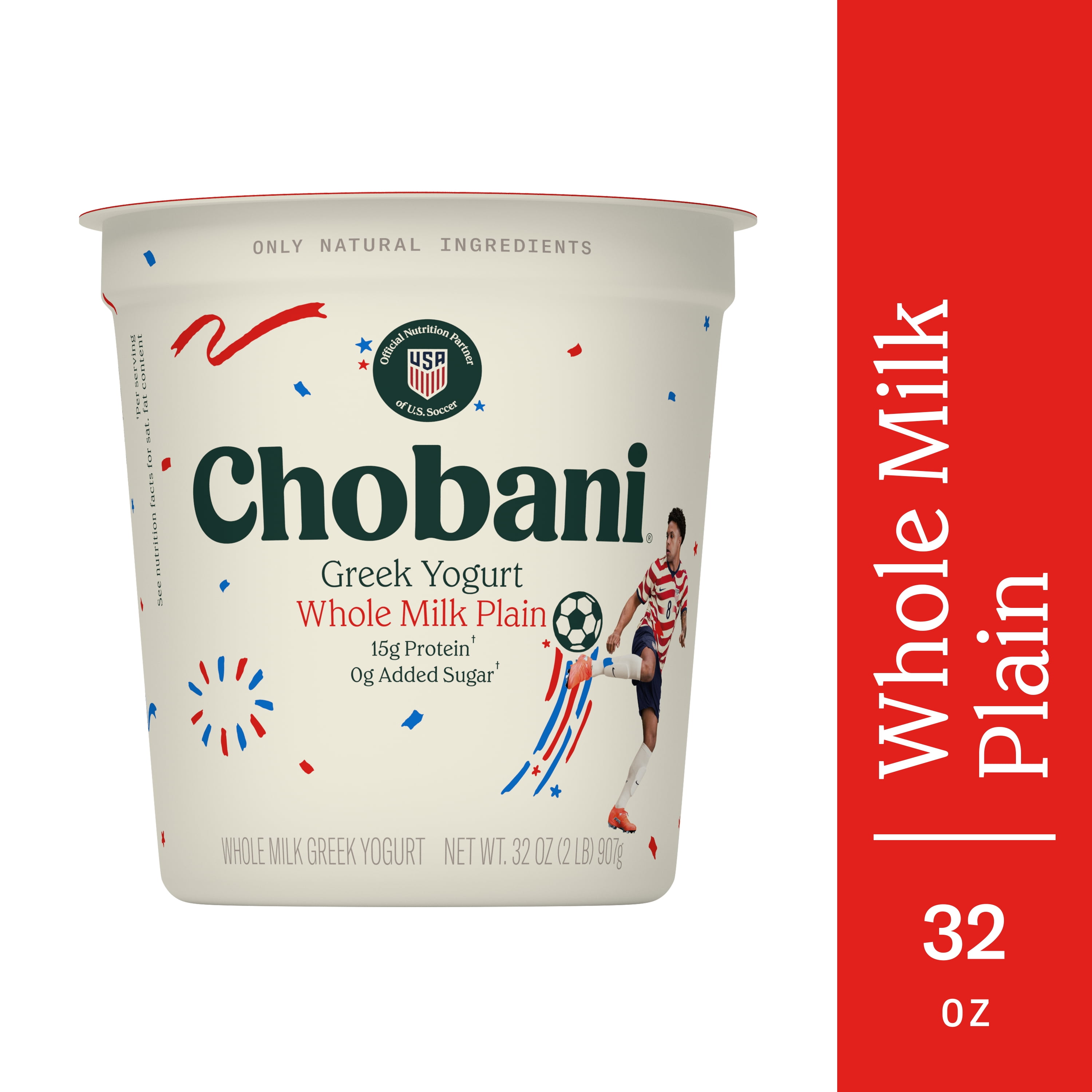 Chobani Whole Milk Greek Yogurt Plain 32 oz Tub