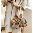 thumbnail image 2 of Kukuzhu Cute Floral Knitted Shoulder Bag Women Aesthetic Fairy Y2k Hobo Bag Crochet Small Hand Woven Beach Mesh Tote Purse, 2 of 7