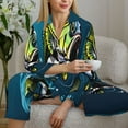 thumbnail image 6 of Xecao Big bass fish1 Print Women Pajamas Set Soft Sleepwear Pjs long Sleeve Button Down Nightwear with Long Pants-Large, 6 of 7