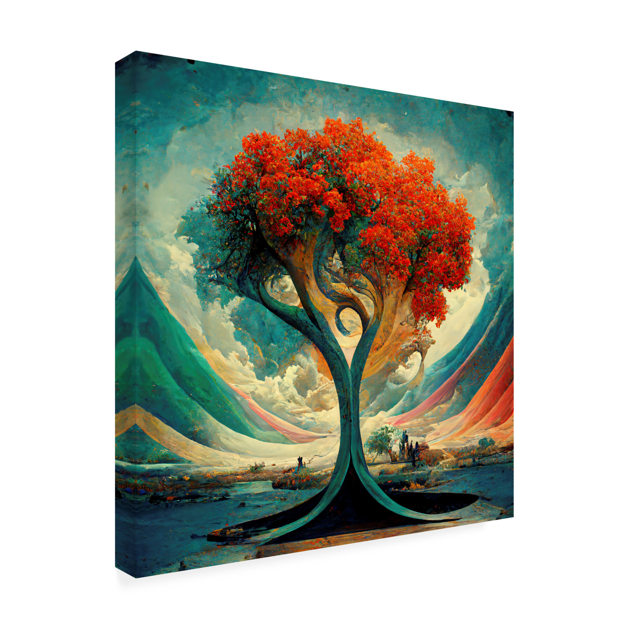 Canvas Wall Art - Ray Heere 'Tree Of Life 18' Wall Art for Living Room, Bedroom, or Office Décor by Trademark Fine Art - 24 x 24 Inches
