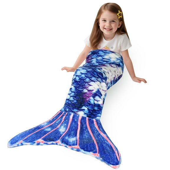Catalonia Ultra Soft Mermaid Tail Blanket for Kids, Fish Tail Snuggly Blanket, Cozy Fleece Mermaid Gift for Girls Toddlers