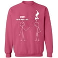 thumbnail image 2 of OXI Crewneck Sweatshirt - Stop You're Under a Rest,Basic Casual Sweatshirts for Men's and Women Fleece Sweatshirt Long Sleeve- Safety Pink Large, 2 of 2