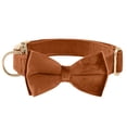 thumbnail image 1 of HLONK Durable Polyamide Adjustable Velvet Dog Collar - with Bowtie and Metal Buckle - Cute Solid Pattern for Small  Medium  and Large Dogs  Ideal Gift for Puppies, 1 of 7