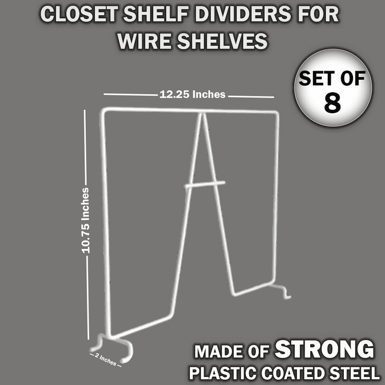 Evelots Wire Shelf Dividers-8 Pack-Closet Storage & Organization
